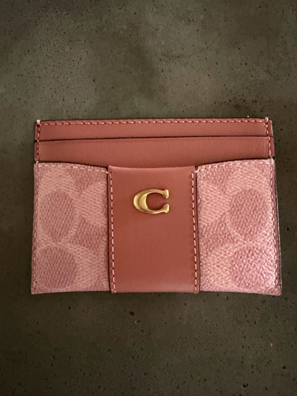 Coach Pink Signature Card Holder